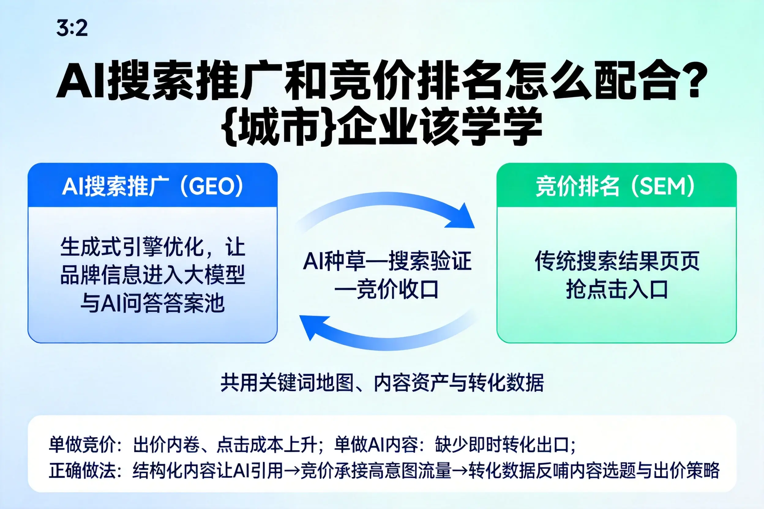AI搜索推广和竞价排名怎么配合?文昌企业该学学