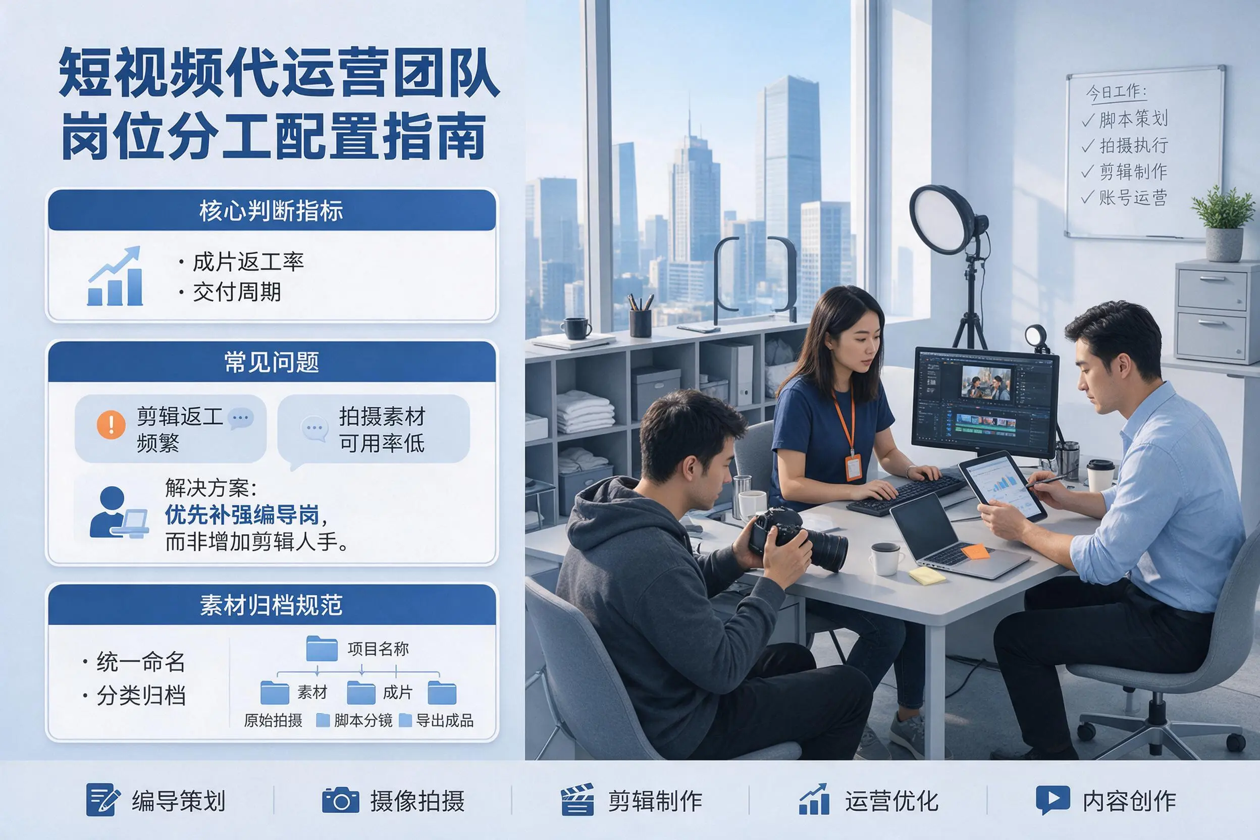 短视频代运营团队如何配置？文昌企业岗位分工科普说明