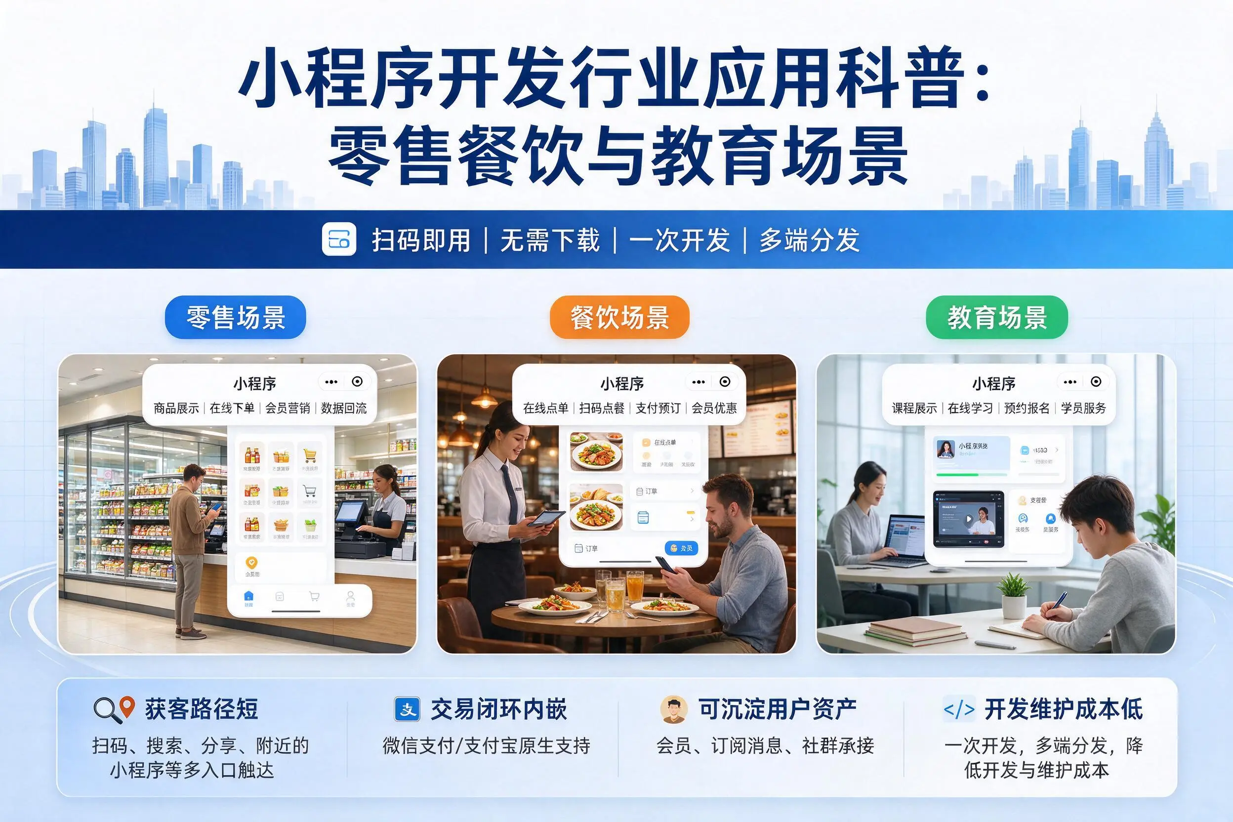 文昌小程序开发行业应用科普：零售餐饮与教育场景