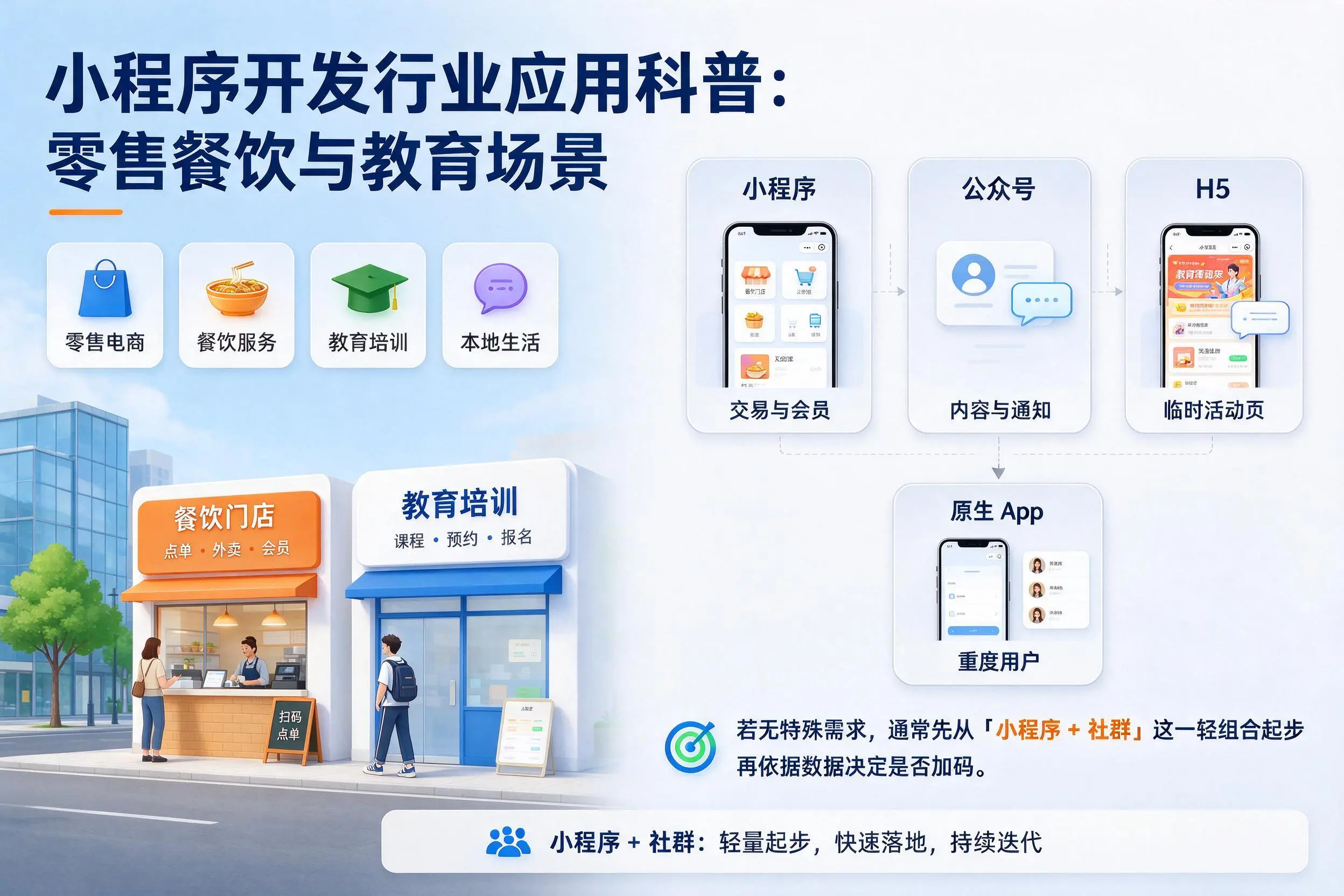 文昌小程序开发行业应用科普：零售餐饮与教育场景