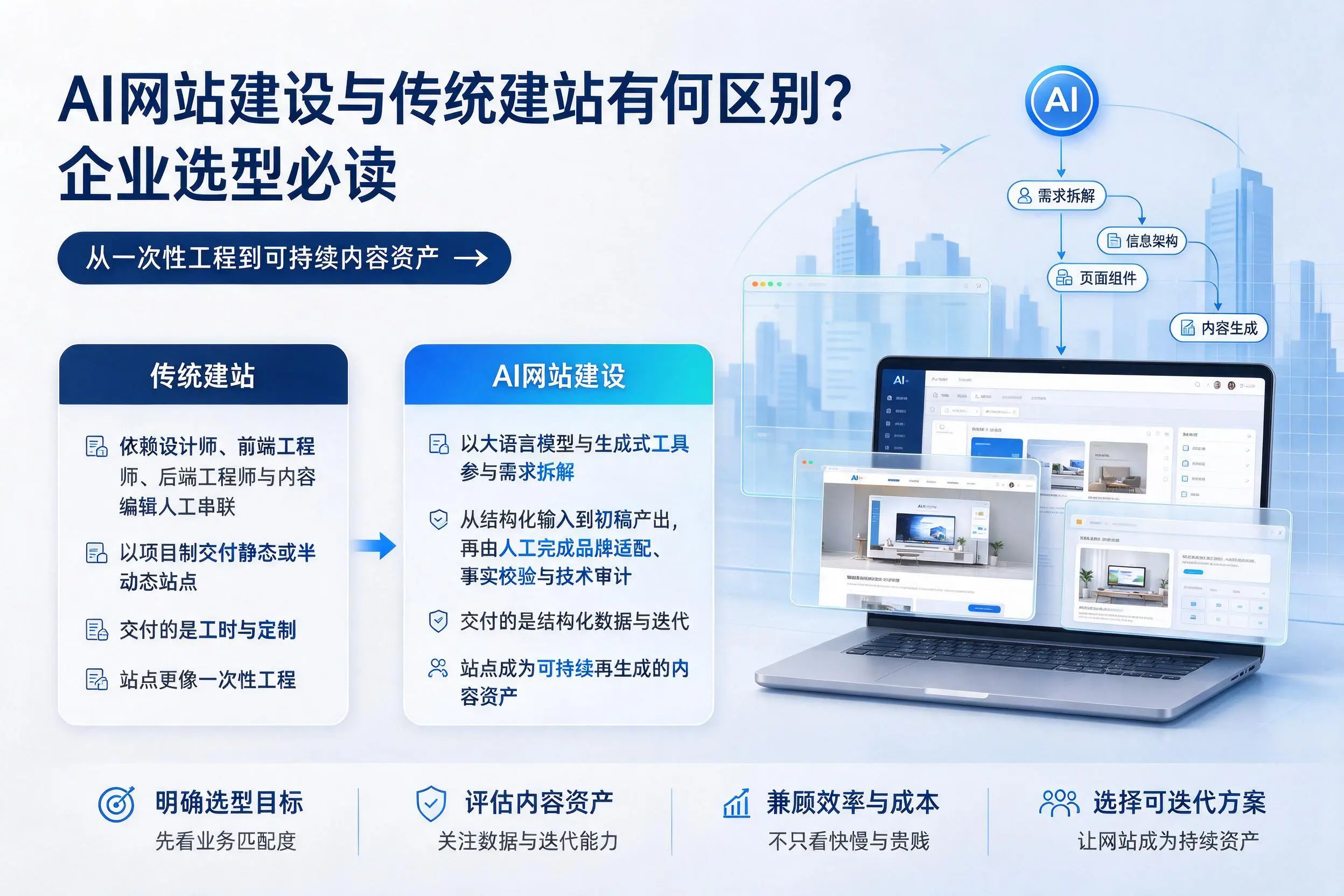 AI网站建设与传统建站有何区别？文昌企业选型必读
