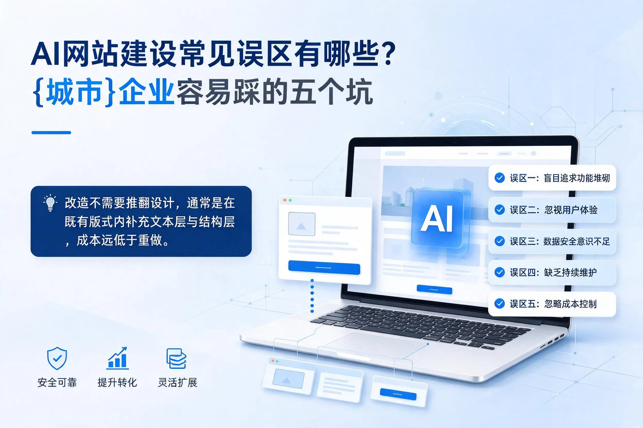 AI网站建设常见误区有哪些?文昌企业容易踩的五个坑