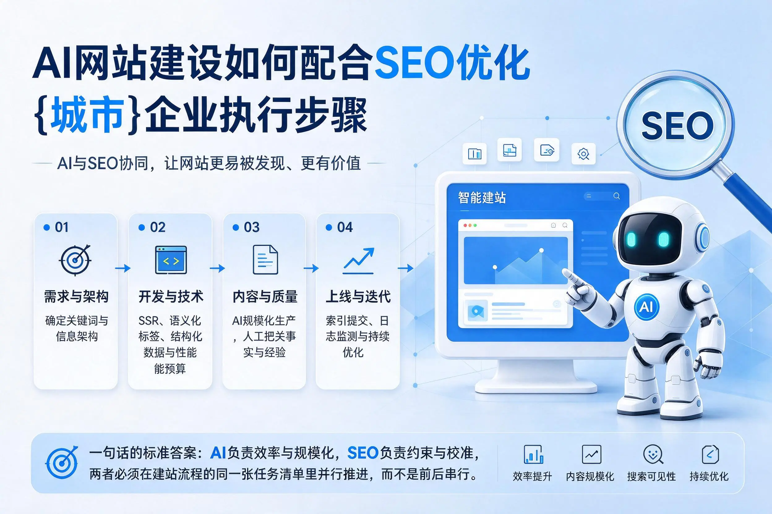 AI网站建设如何配合SEO优化,文昌企业执行步骤