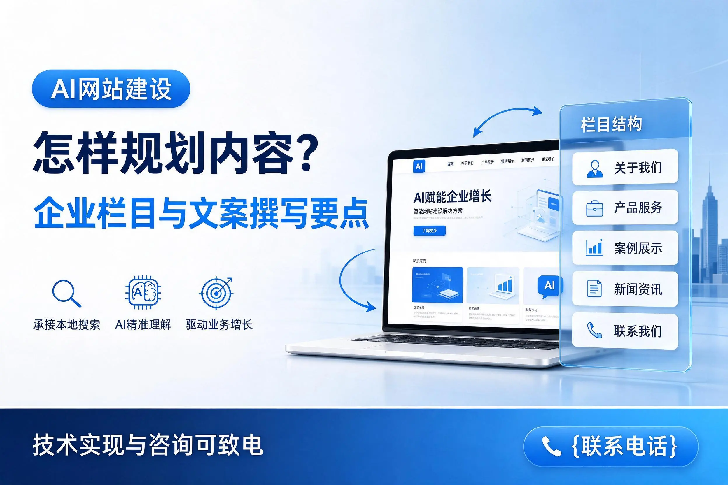 AI网站建设怎样规划内容?文昌企业栏目与文案撰写要点