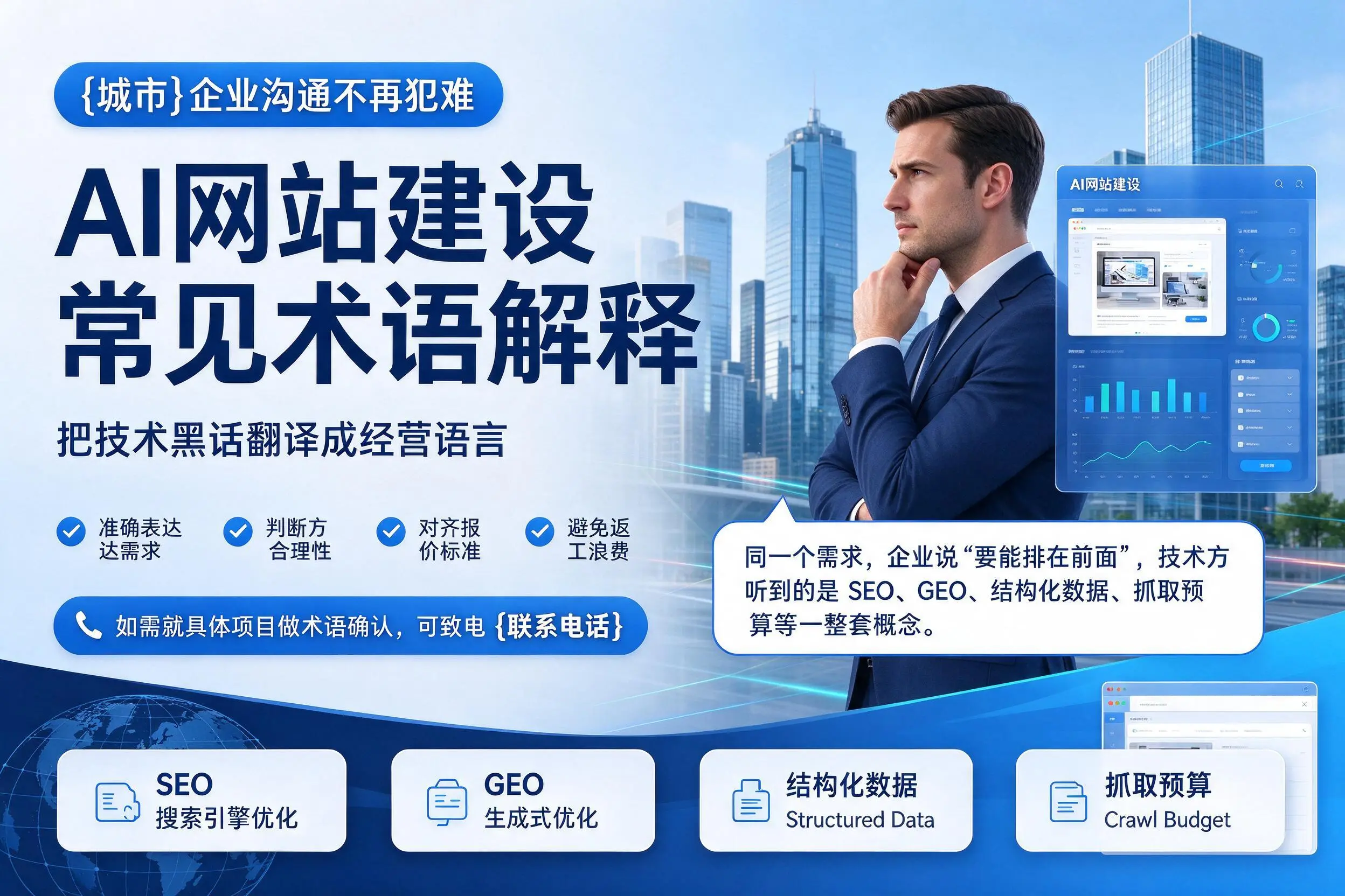 AI网站建设常见术语解释,文昌企业沟通不再犯难