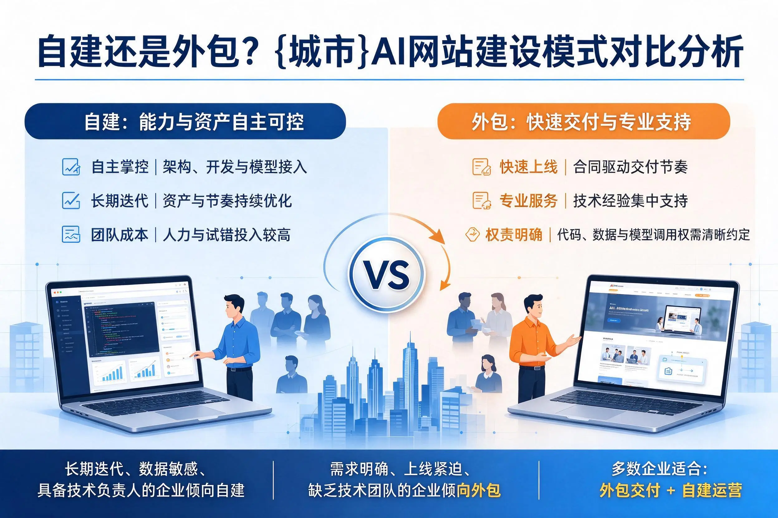 自建还是外包?文昌AI网站建设模式对比分析