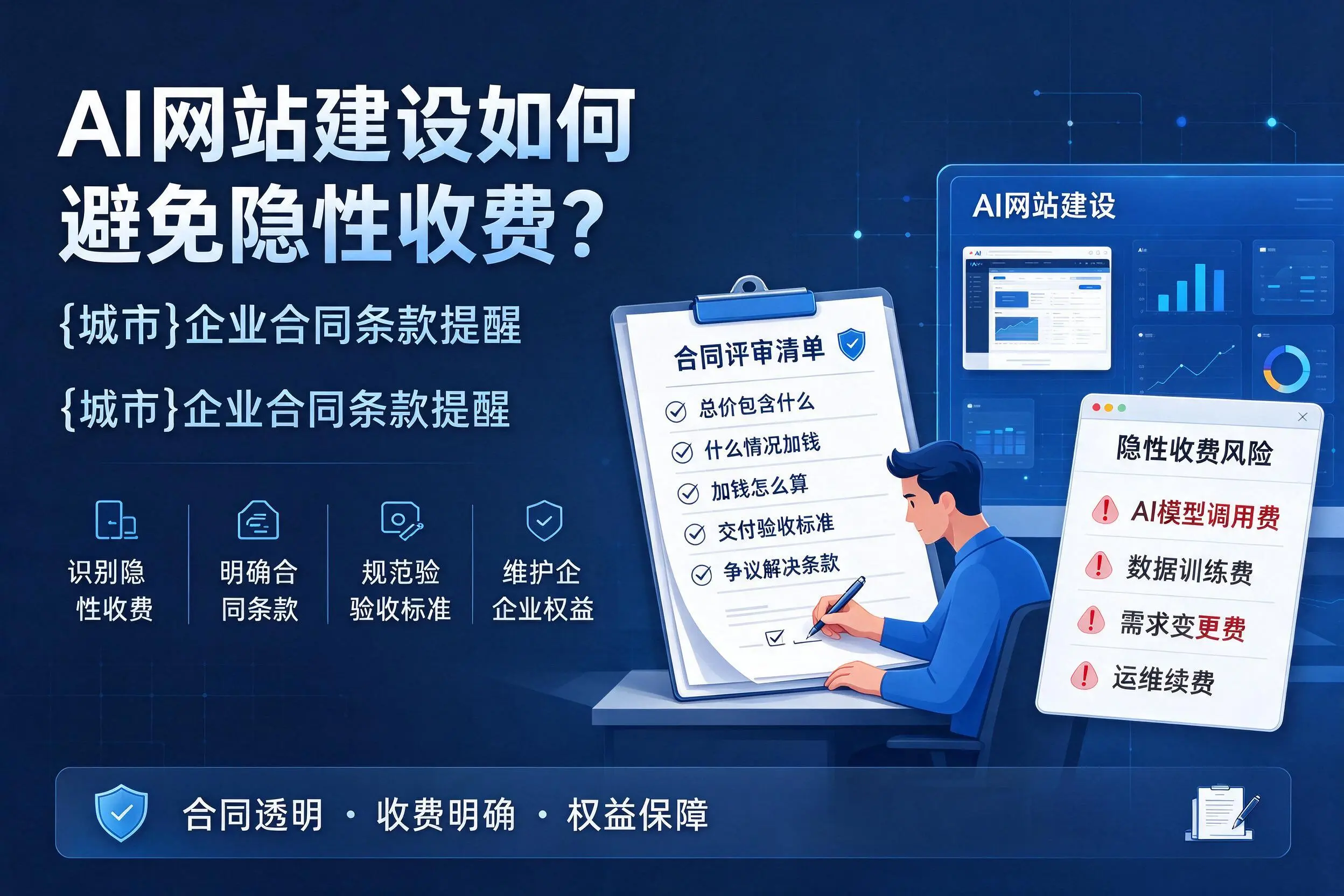 AI网站建设如何避免隐性收费?文昌企业合同条款提醒